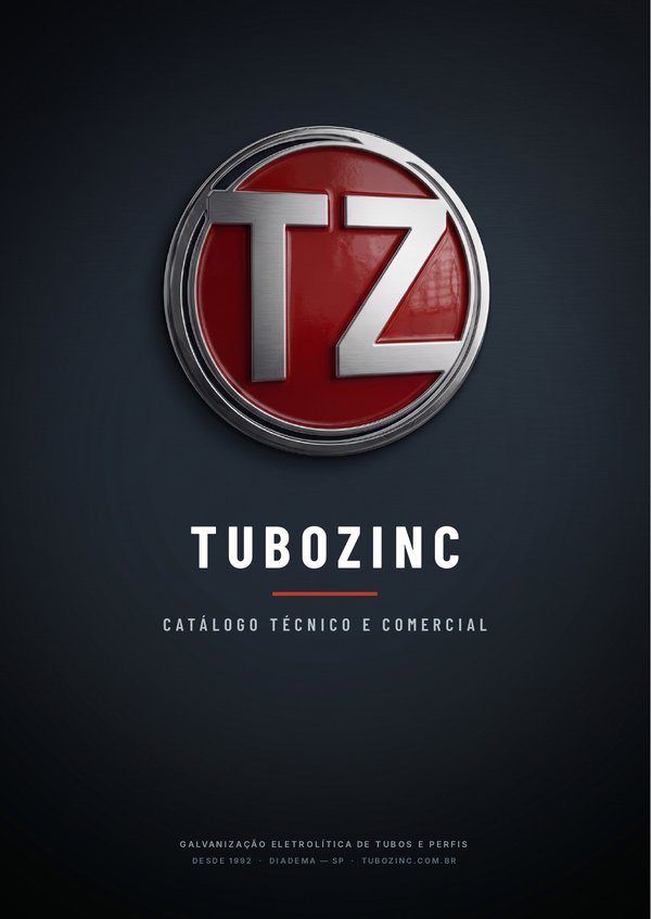 Capa do catálogo técnico da Tubozinc